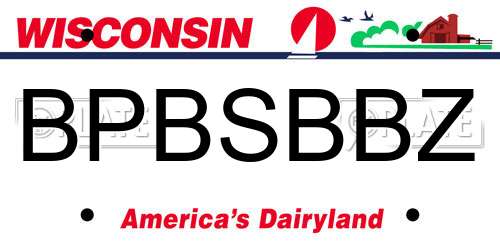BPBSBBZ Wisconsin License Plate