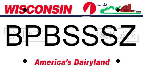 BPBSSSZ Wisconsin License Plate