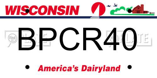 BPCR40 Wisconsin License Plate