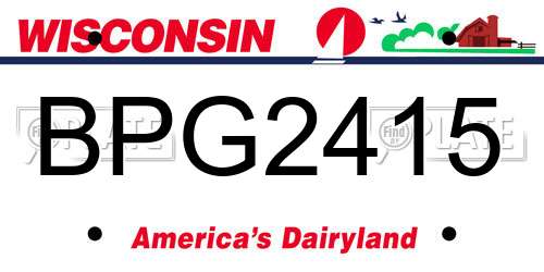 BPG2415 Wisconsin License Plate
