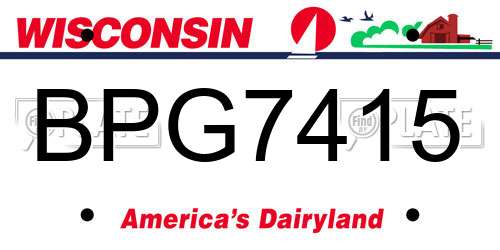 BPG7415 Wisconsin License Plate
