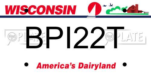 BPI22T Wisconsin License Plate