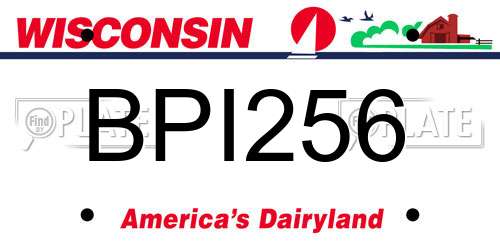 BPI256 Wisconsin License Plate
