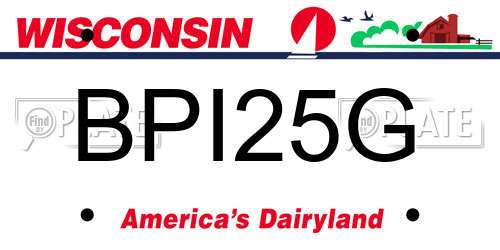 BPI25G Wisconsin License Plate