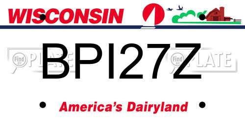 BPI27Z Wisconsin License Plate