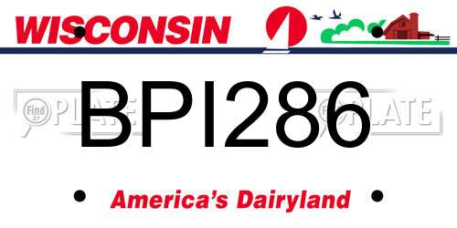 BPI286 Wisconsin License Plate