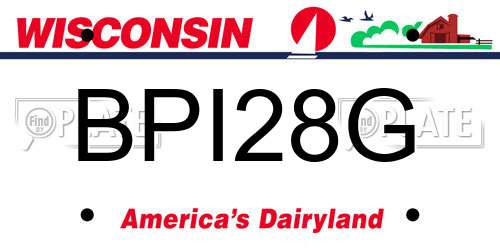 BPI28G Wisconsin License Plate