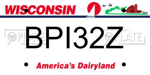 BPI32Z Wisconsin License Plate