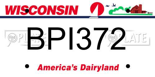 BPI372 Wisconsin License Plate