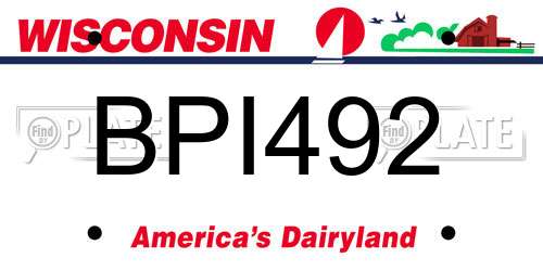 BPI492 Wisconsin License Plate