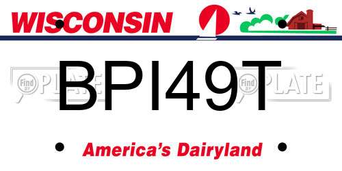 BPI49T Wisconsin License Plate
