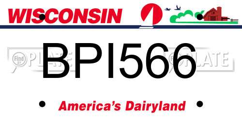 BPI566 Wisconsin License Plate