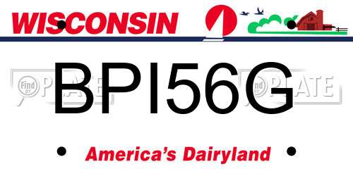 BPI56G Wisconsin License Plate