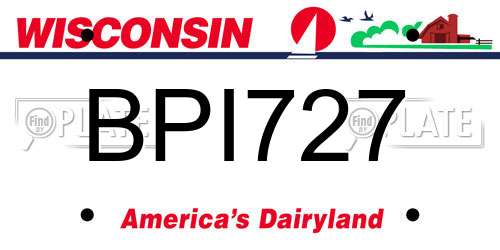 BPI727 Wisconsin License Plate