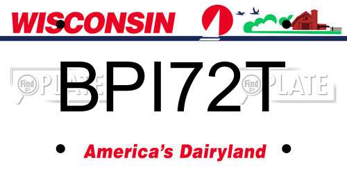 BPI72T Wisconsin License Plate