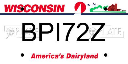 BPI72Z Wisconsin License Plate