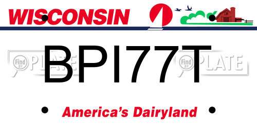 BPI77T Wisconsin License Plate