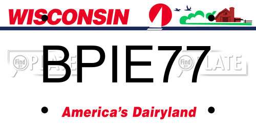 BPIE77 Wisconsin License Plate