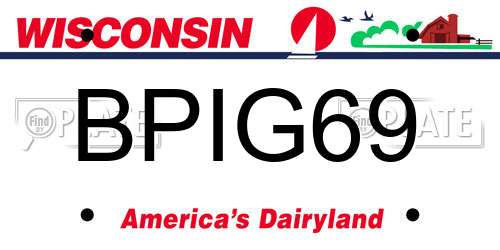 BPIG69 Wisconsin License Plate