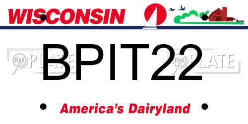 BPIT22 Wisconsin License Plate