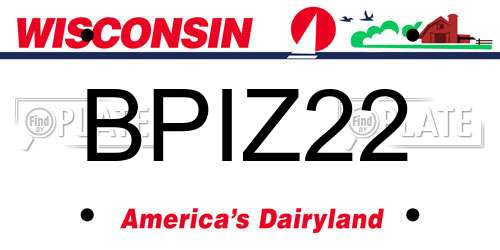 BPIZ22 Wisconsin License Plate
