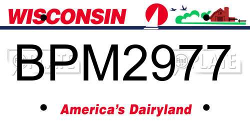 BPM2977 Wisconsin License Plate