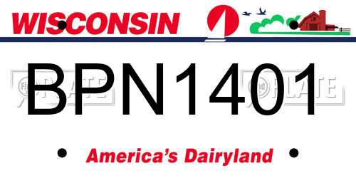 BPN1401 Wisconsin License Plate
