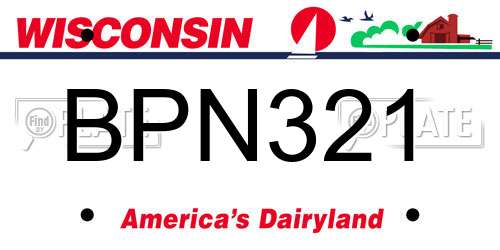 BPN321 Wisconsin License Plate