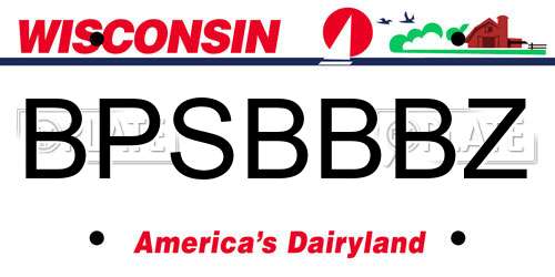 BPSBBBZ Wisconsin License Plate