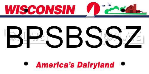 BPSBSSZ Wisconsin License Plate