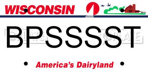 BPSSSST Wisconsin License Plate