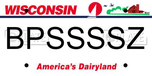 BPSSSSZ Wisconsin License Plate