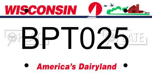 BPT025 Wisconsin License Plate