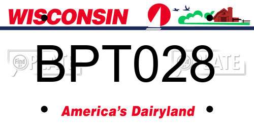 BPT028 Wisconsin License Plate