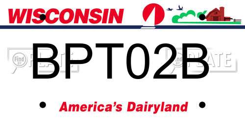 BPT02B Wisconsin License Plate