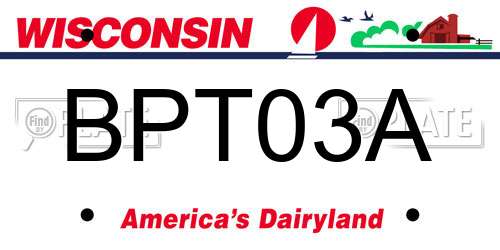 BPT03A Wisconsin License Plate