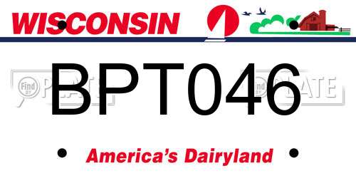 BPT046 Wisconsin License Plate