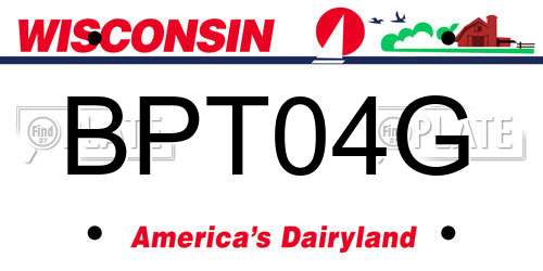BPT04G Wisconsin License Plate
