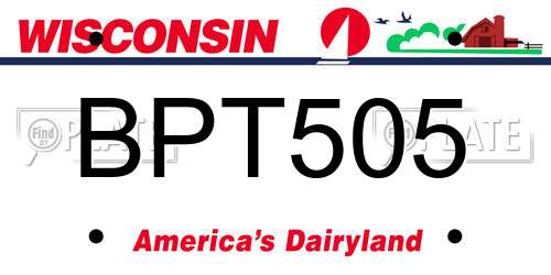BPT505 Wisconsin License Plate