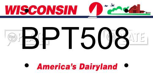 BPT508 Wisconsin License Plate
