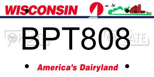 BPT808 Wisconsin License Plate