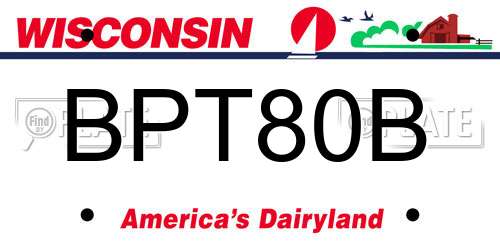 BPT80B Wisconsin License Plate