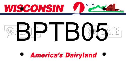 BPTB05 Wisconsin License Plate