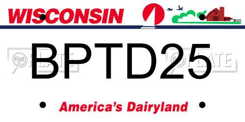 BPTD25 Wisconsin License Plate
