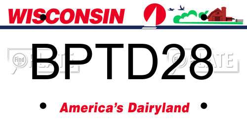 BPTD28 Wisconsin License Plate