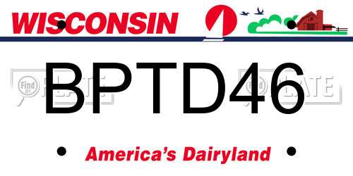 BPTD46 Wisconsin License Plate