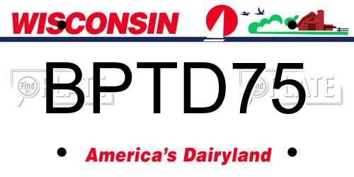 BPTD75 Wisconsin License Plate