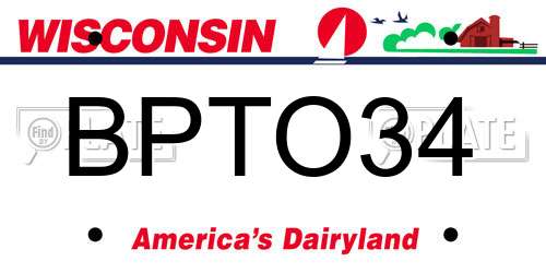 BPTO34 Wisconsin License Plate