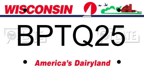 BPTQ25 Wisconsin License Plate