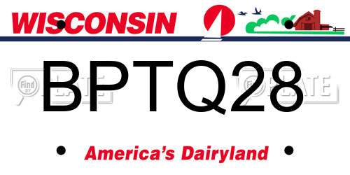 BPTQ28 Wisconsin License Plate